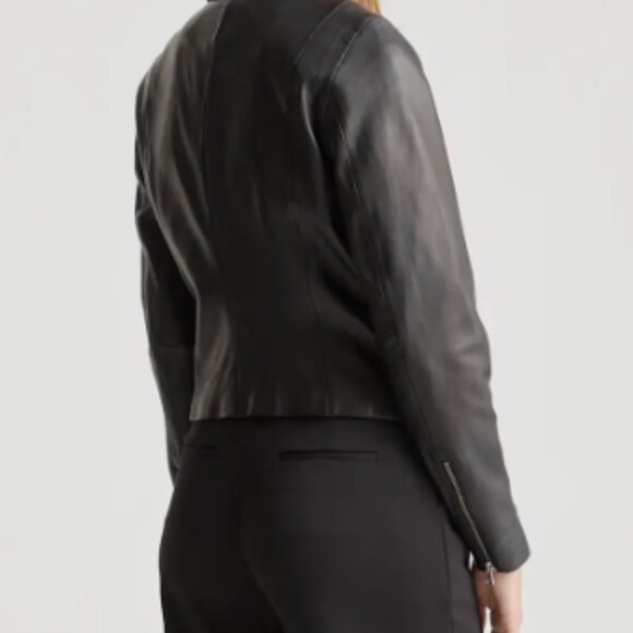 Quince-100% Washed Leather Biker Jacket XL - Picture 5 of 5